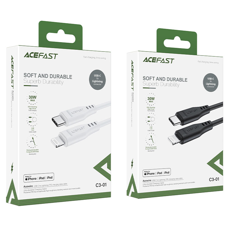Acefast C3-01 USB-C to Lightning Fast Charging Cable Acefast C3-01 USB-C to Lightning Fast Charging Cable