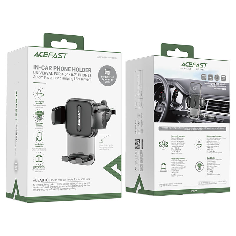 Acefast D25 Car Mount Holder – Compact & Secure Acefast D25 Car Mount Holder – Compact & Secure