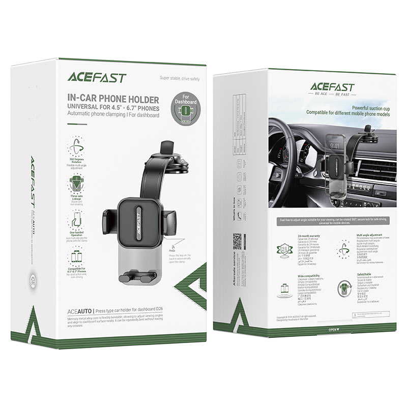 Acefast D26 Car Mount Holder – Secure & Adjustable Acefast D26 Car Mount Holder – Secure & Adjustable