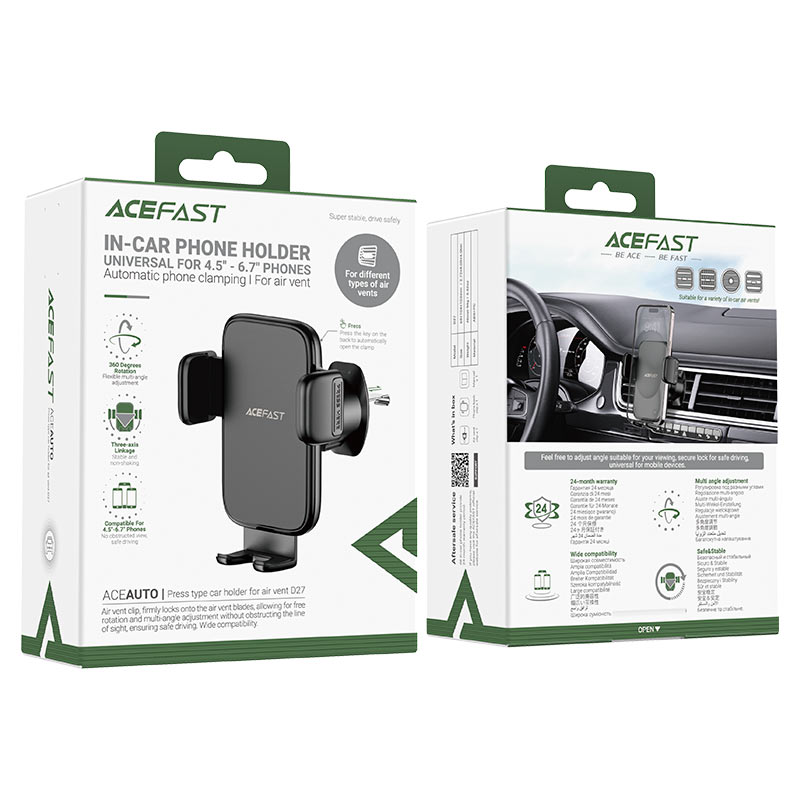 Acefast D27 Car Mount Holder – Secure & Flexible Acefast D27 Car Mount Holder – Secure & Flexible
