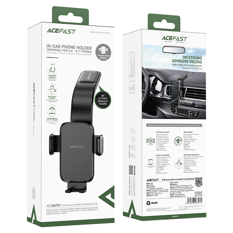 Acefast D28 Car Mount Holder – Adjustable & Secure Acefast D28 Car Mount Holder – Adjustable & Secure