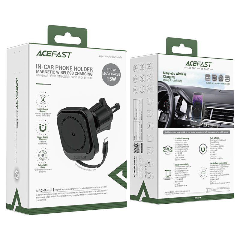 Acefast D32 Magnetic Wireless Car Charger – Fast Charge Acefast D32 Magnetic Wireless Car Charger – Fast Charge