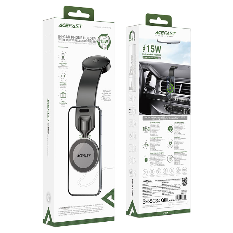 Acefast D37 Magnetic Wireless Car Charger – Fast Charge Acefast D37 Magnetic Wireless Car Charger – Fast Charge