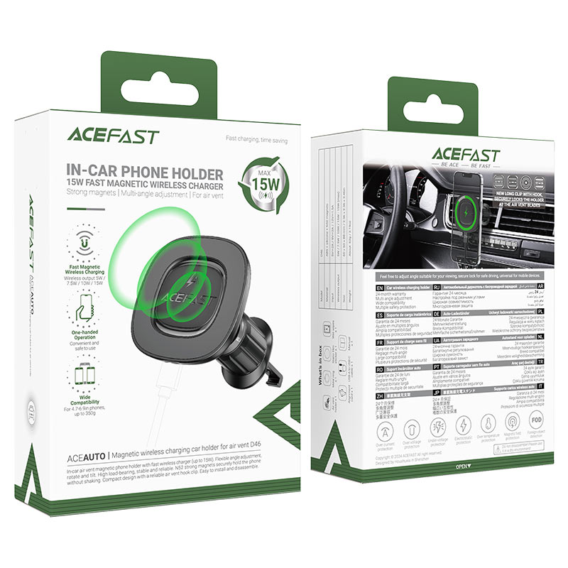 Acefast D46 Magnetic Wireless Car Charger – Fast Charge