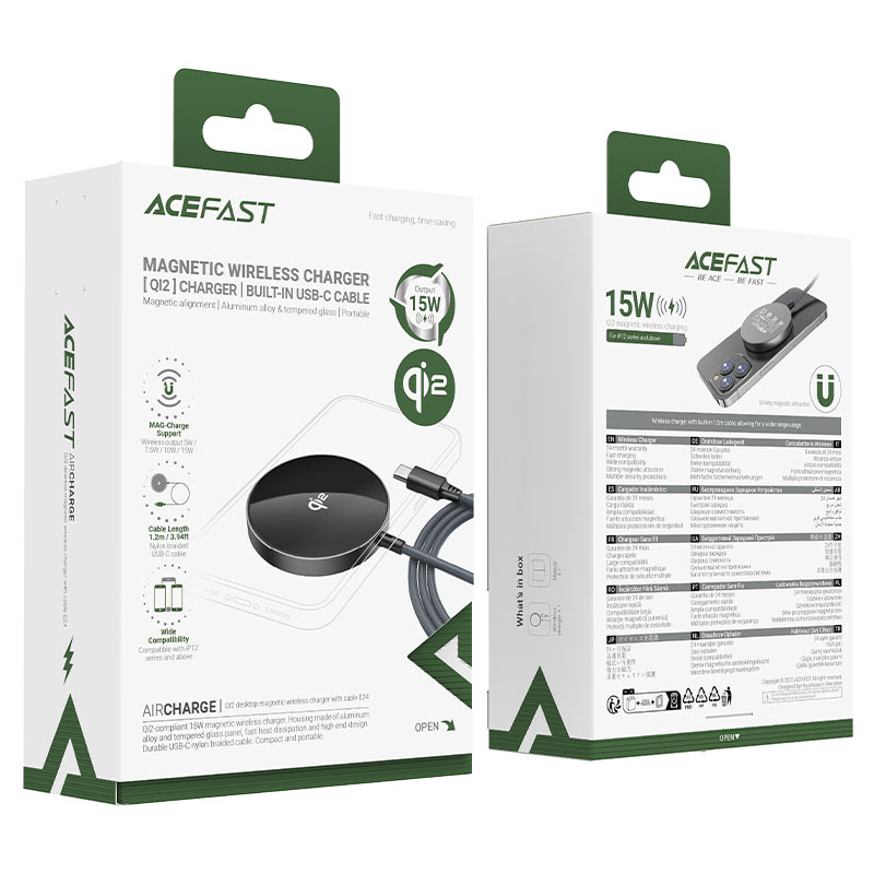 شاحن ACEFAST E24 مغناطيسي لاسلكي Qi2 15W MAG-Charge