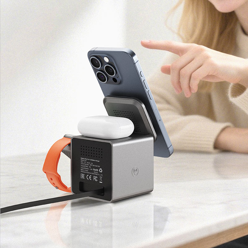 Acefast E34 3-in-1 Fast Wireless Charger Desktop Holder