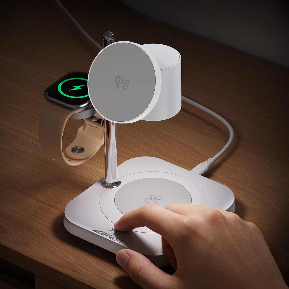 ACEFAST E39 4-in-1 Desktop Wireless Charging Station 32.5W Qi2.2 with Night Light