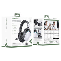 ACEFAST H11 Wireless Gaming Headset – 50mm Drivers | 2.4G + BT 5.4 + AUX | 0.02s Latency | RGB | 70H Battery