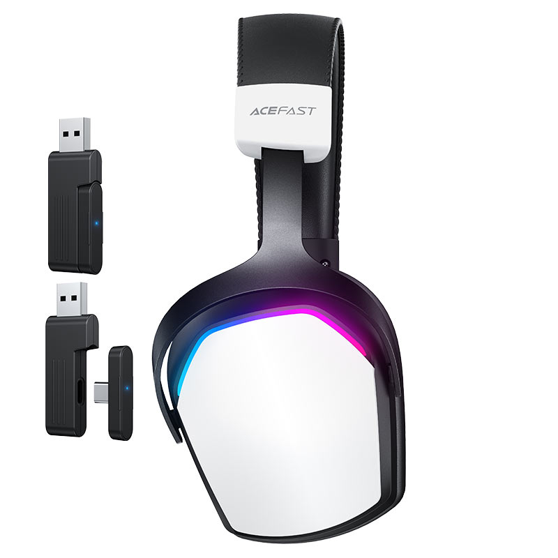 ACEFAST H11 Wireless Gaming Headset – 50mm Drivers | 2.4G + BT 5.4 + AUX | 0.02s Latency | RGB | 70H Battery
