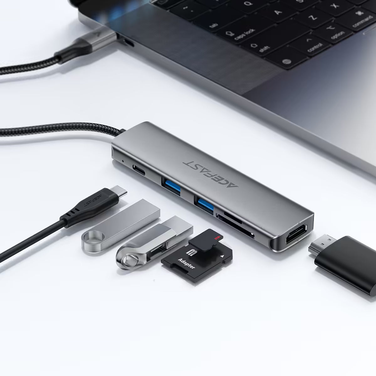 ACEFAST J18 USB-C Docking Station 6-in-1 – 4K 60Hz, 90W PD, 5Gbps