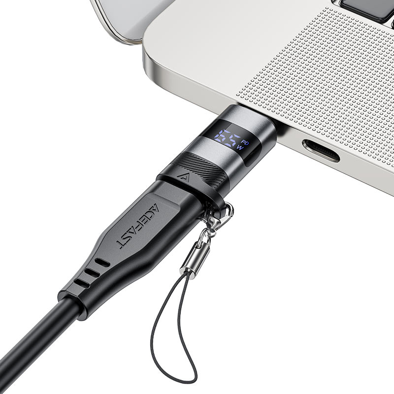 ACEFAST J9 USB-C to USB-C Adapter – 100W Charging, Digital Display, Plug & Play
