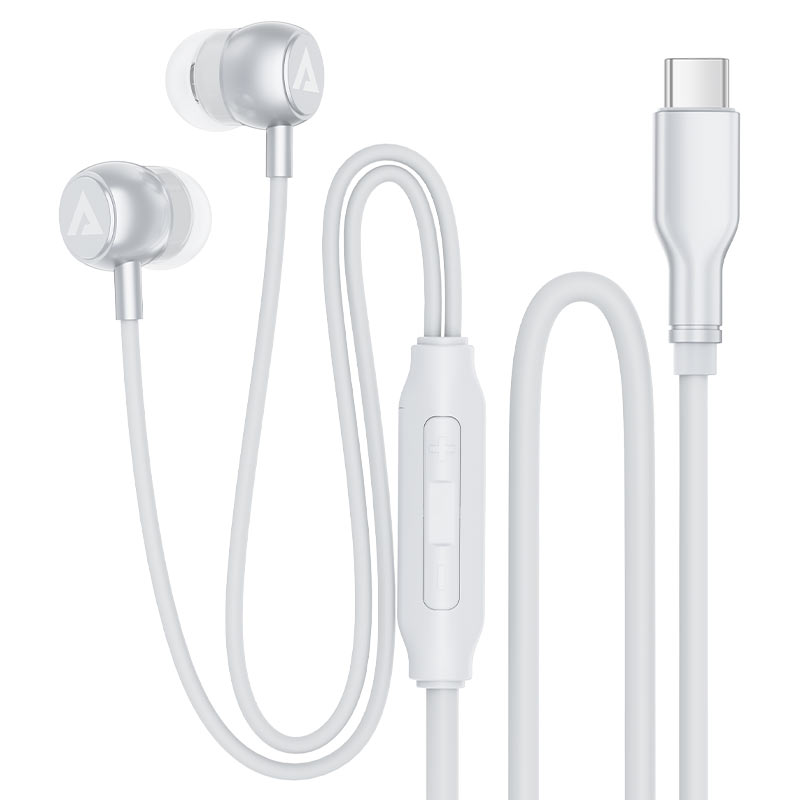 ACEFAST L8 USB-C Wired Earphones with Mic – Digital Chip | HD Mic | 3-Button Remote | Thickened Silicone Cable