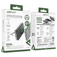 ACEFAST M11 Magnetic Wireless Power Bank 10000mAh – PD 30W | Qi2 Certified | Foldable Stand | USB-C | LED Indicator