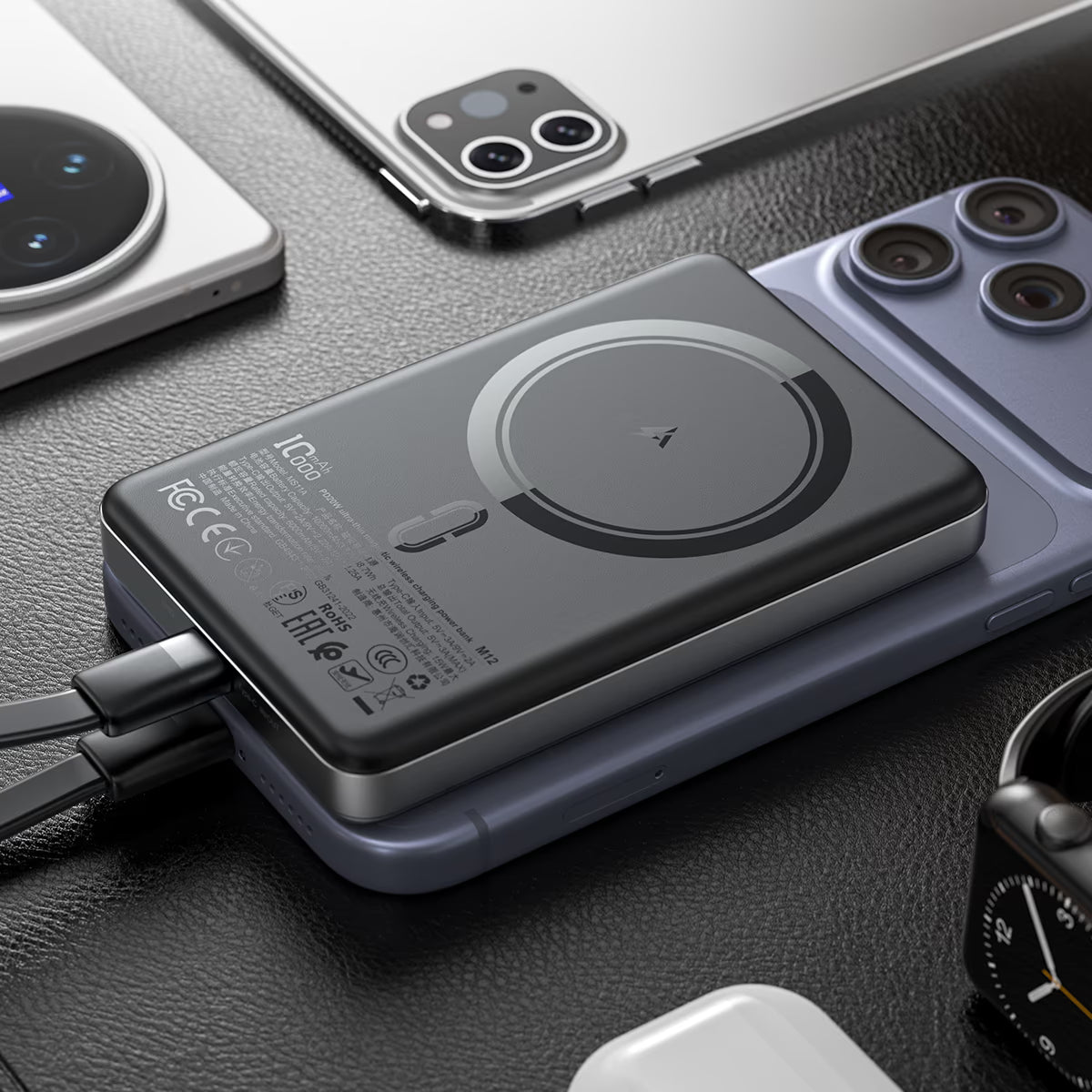 باور بنك ACEFAST M12 مغناطيسي 10000mAh شحن سريع 20W نحيف