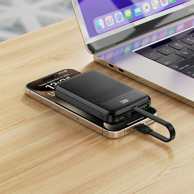ACEFAST M13 Power Bank 10000mAh – PD 22.5W Fast Charge | Built-In USB-C Cable | USB-A | LED Display | Slim Design