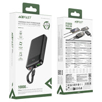 ACEFAST M13 Power Bank 10000mAh – PD 22.5W Fast Charge | Built-In USB-C Cable | USB-A | LED Display | Slim Design
