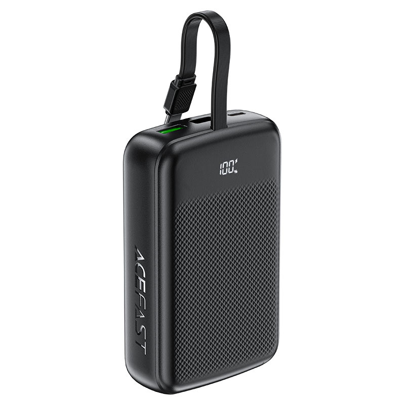 ACEFAST M14 Power Bank 20000mAh – PD 22.5W Fast Charge | Built-In USB-C Cable | USB-A | LED Display | Multiple Safety Protection