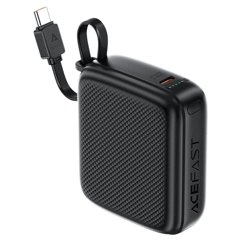 ACEFAST M15 Power Bank 10000mAh – PD 20W Fast Charge | Built-In USB-C Cable | LED Indicator | Air Travel Safe
