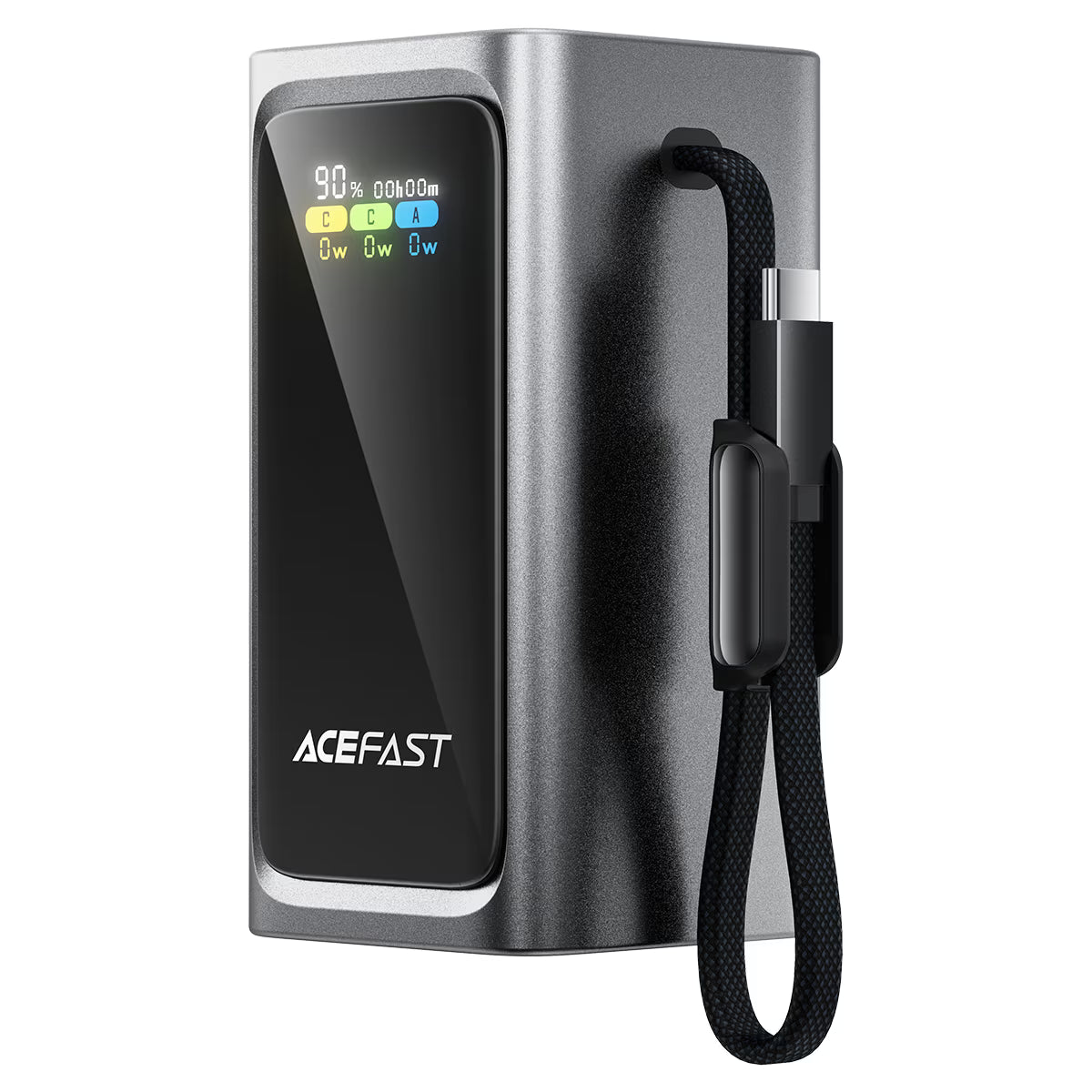 ACEFAST M33 Power Bank 20000mAh 100W – Built-in Cable, TFT Display, AVS Fast Charging