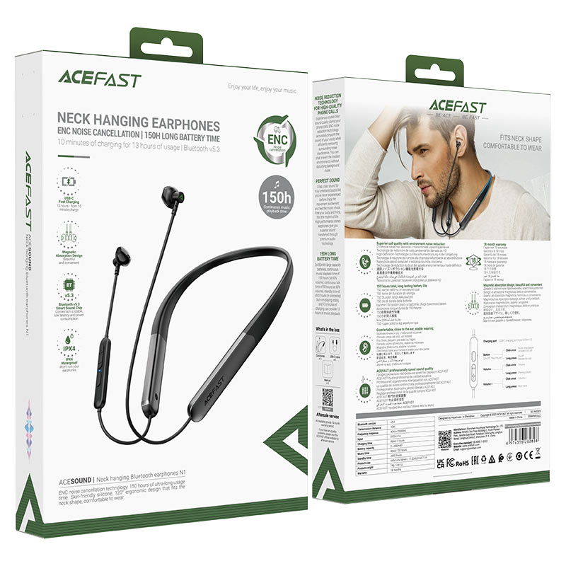 Acefast N1 ENC Wireless Earphones – Clear Sound Acefast N1 ENC Wireless Earphones – Clear Sound