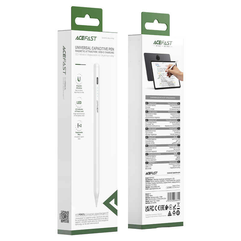 قلم ACEFAST V1 ستايلس ألومنيوم USB-C مغناطيسي