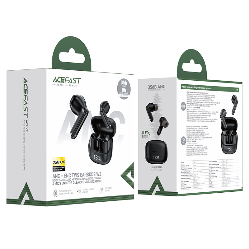 Acefast W2 ANC TWS Earbuds – Wireless Noise Canceling