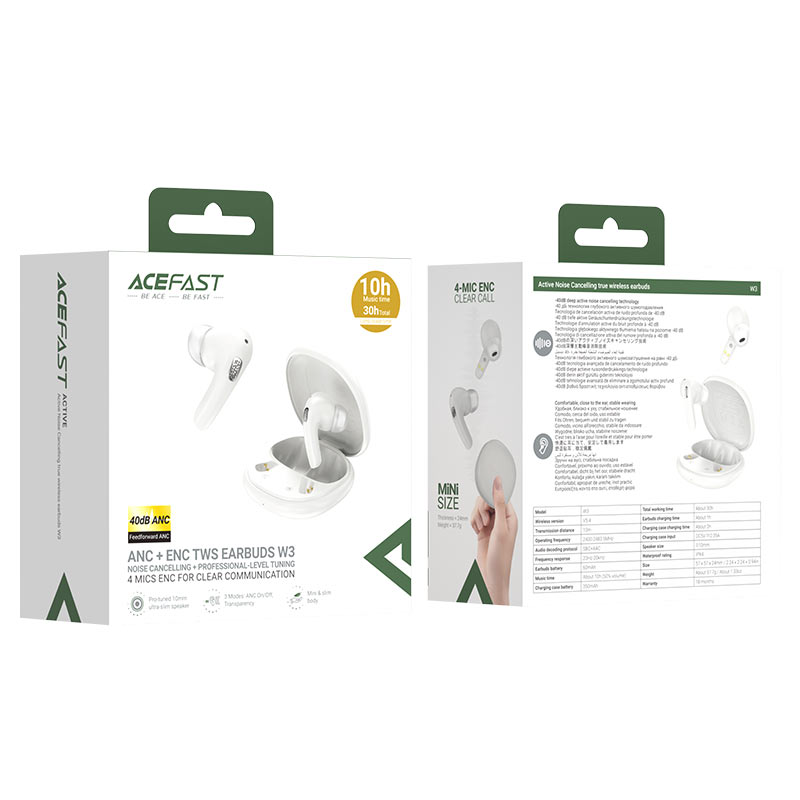 سماعات ACEFAST W3 ANC عزل 40dB بلوتوث 5.4