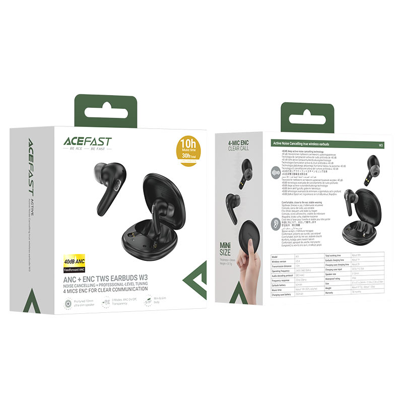 سماعات ACEFAST W3 ANC عزل 40dB بلوتوث 5.4