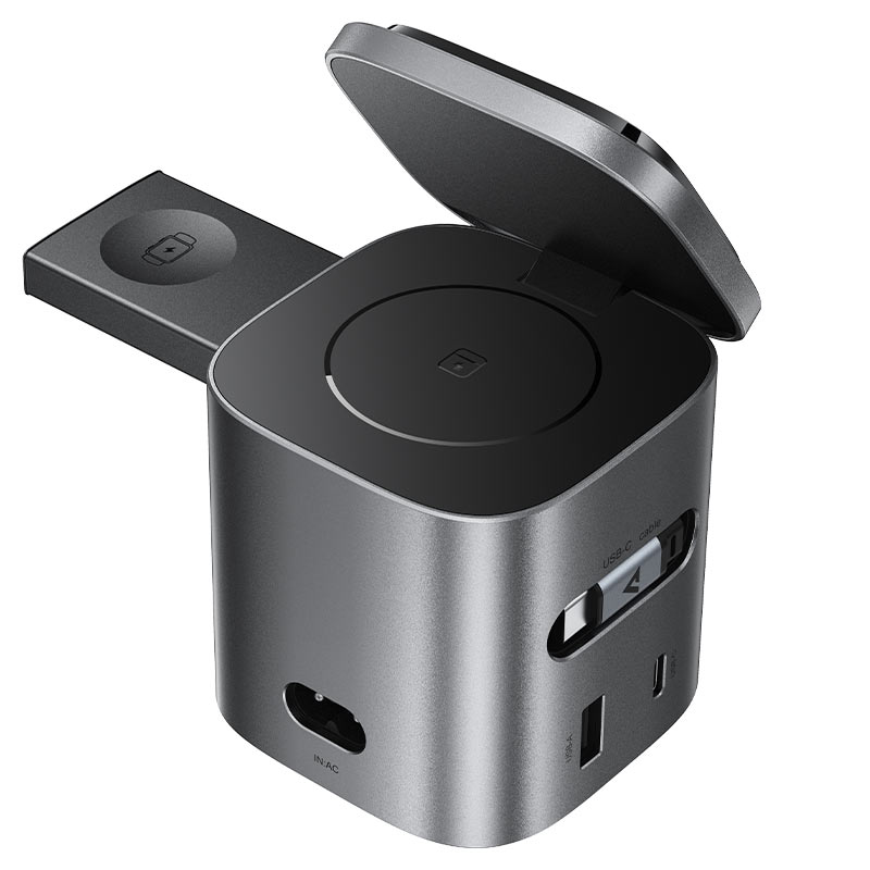 محطة شحن ACEFAST Z9 GaN 6 في 1 لاسلكي 80W مكتبي