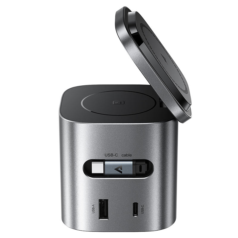 محطة شحن ACEFAST Z9 GaN 6 في 1 لاسلكي 80W مكتبي