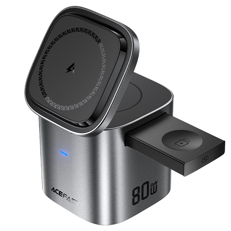 محطة شحن ACEFAST Z9 GaN 6 في 1 لاسلكي 80W مكتبي