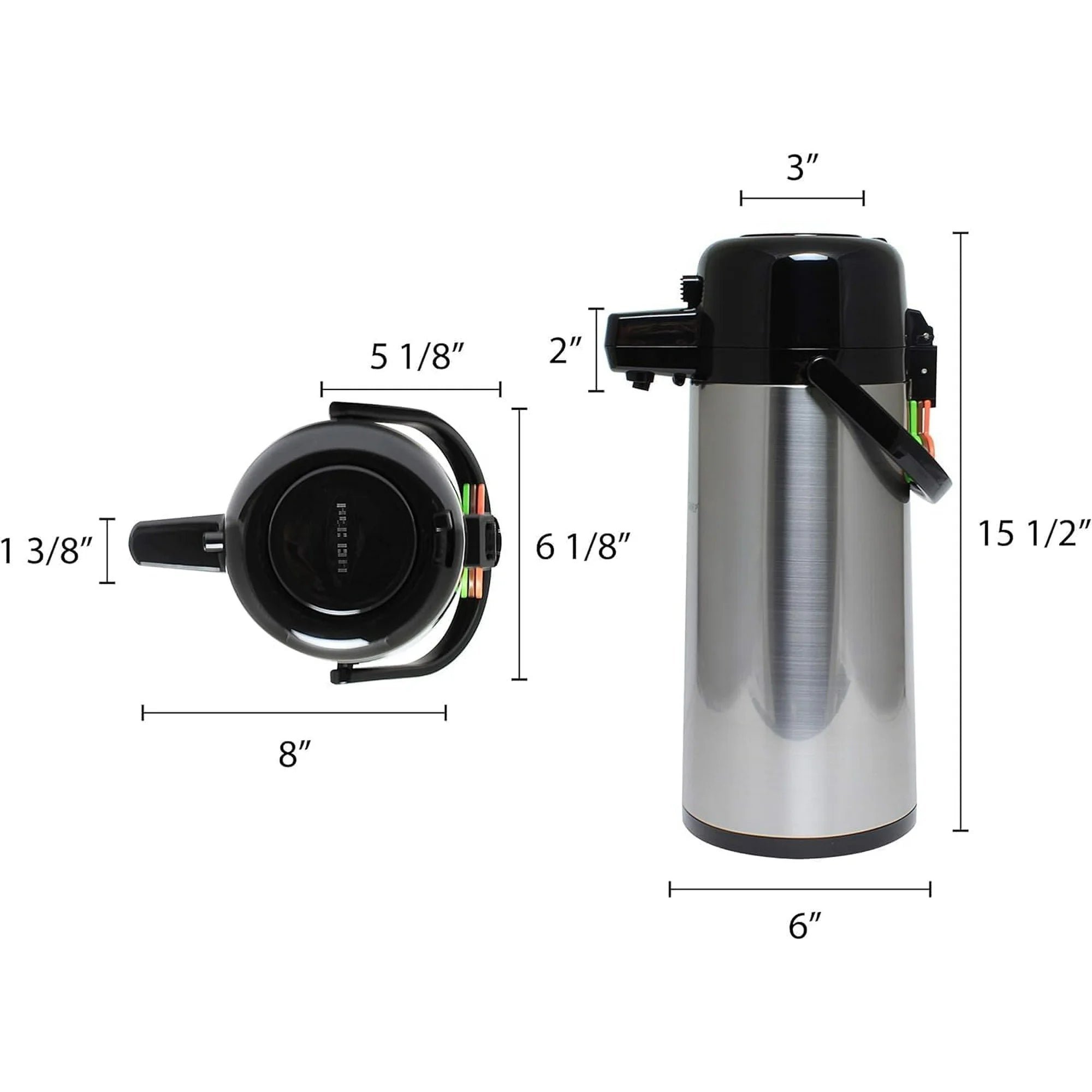 THERMOS 2.2L Glass Vacuum Pump Pot Push Button