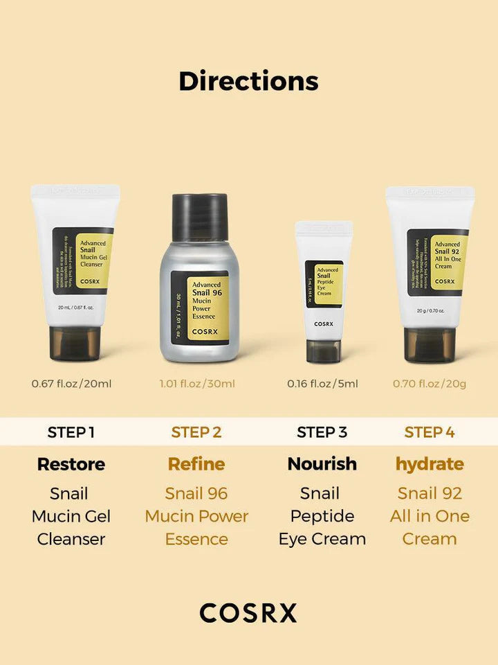 COSRX Snail Kit – 4-Step Set for Skin Repair & Hydration