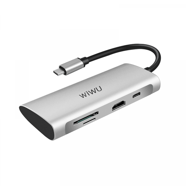 WIWU ALPHA 7 IN 1 USB-C HUB A731HP - GRAY WIWU ALPHA 7 IN 1 USB-C HUB A731HP - GRAY