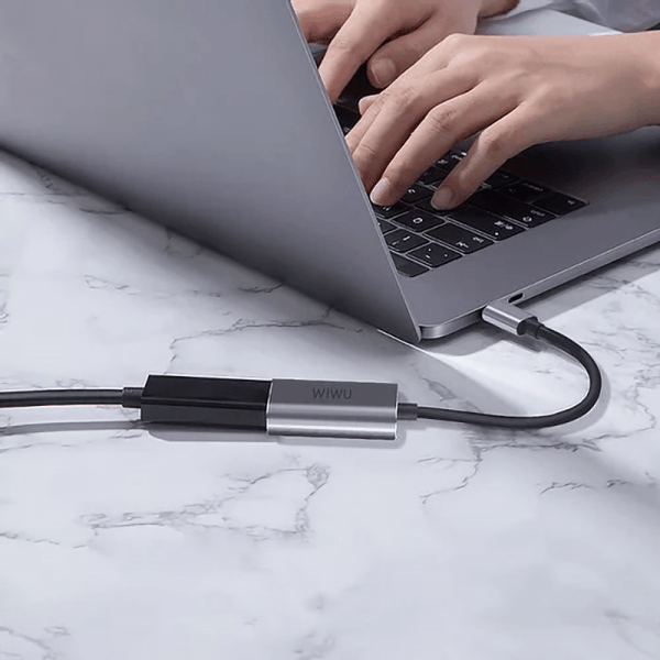 موزع WIWU ALPHA TYPE-C إلى HDMI USB-C - رمادي