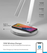 Momax Bright IoT Lamp with 10W Wireless Charging - White