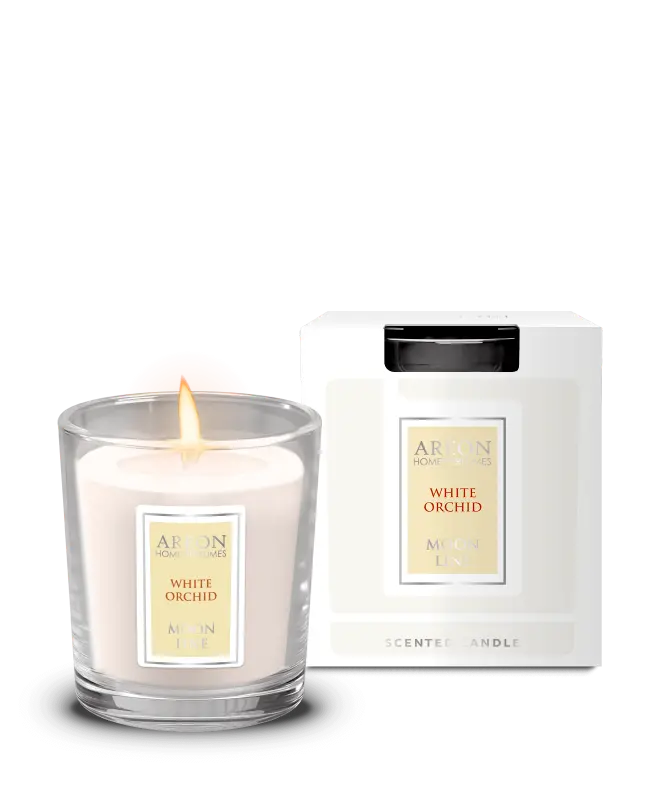 AREON Moon Line Scented Candle, White Orchid