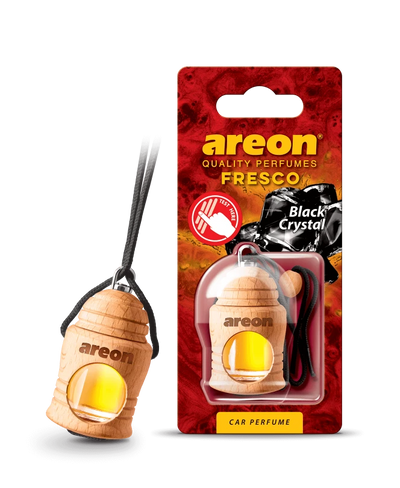 AREON Hanging Jar Car Air Freshener, Black Crystal