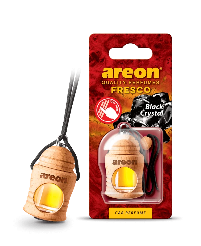 AREON Hanging Jar Car Air Freshener, Black Crystal