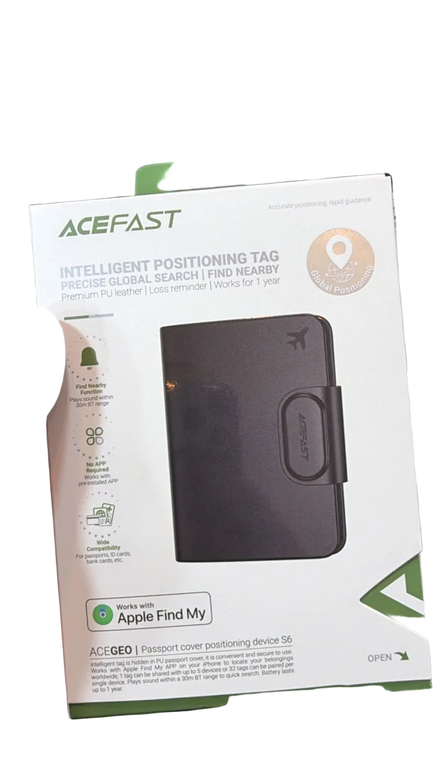 محفظة ذكية ACEFAST | متوافقة مع Apple Find My | جلد فاخر