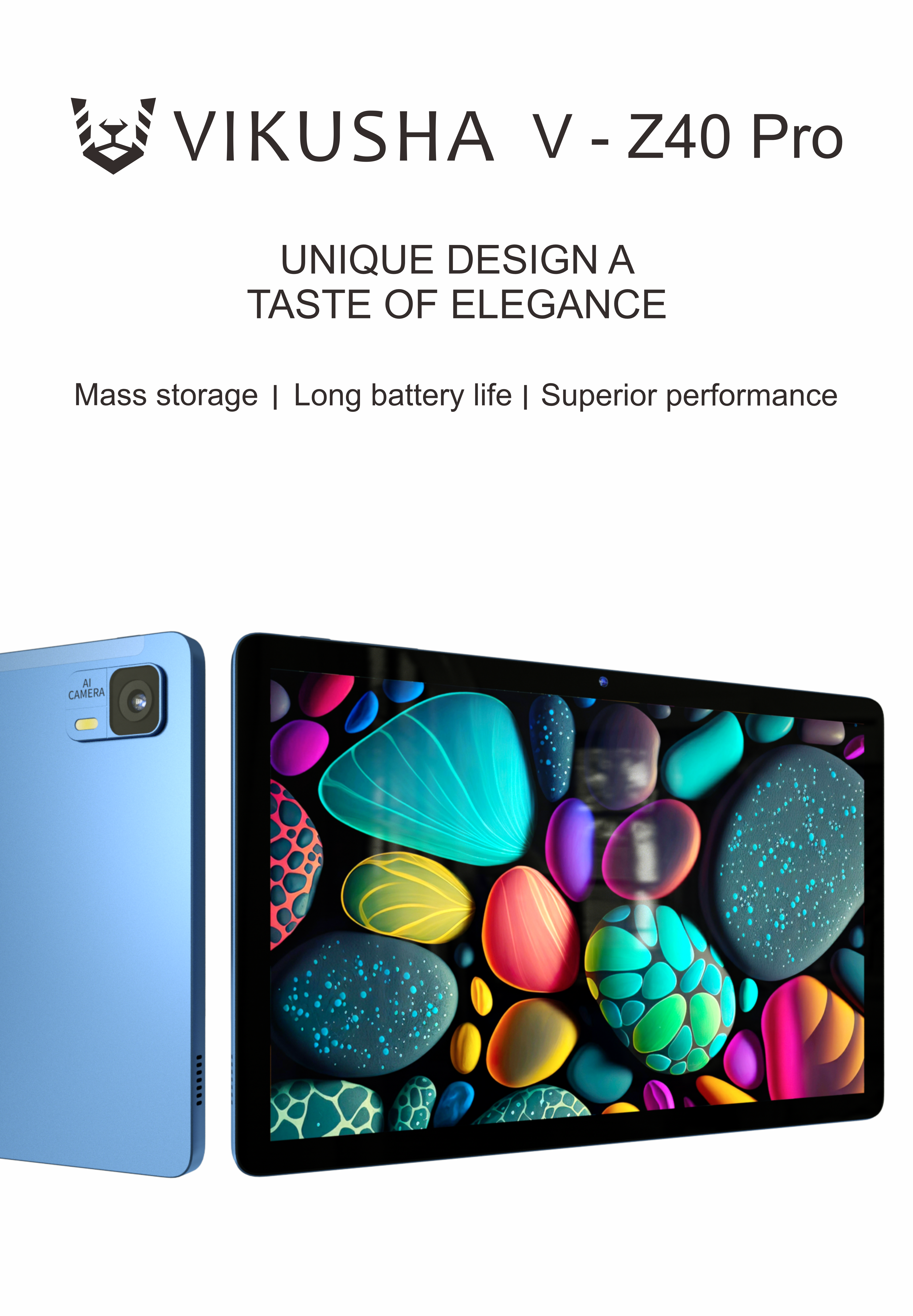 VIKUSHA VZ-40 PRO 4G Tablet with Power Bank P110 Bundle: Screen Protector, Active Stylus Pen, Holster Keyboard & Cover, 3-Month IPTV Subscription