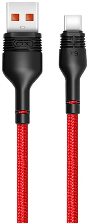XO NB55 USB to USB-C 5A Fast Charge Cable – 1M Red XO NB55 USB to USB-C 5A Fast Charge Cable – 1M Red