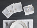Madame Coco Gardenia 4-Piece Coaster Set by Madame Coco – Chic Table Coasters | Light Gold
