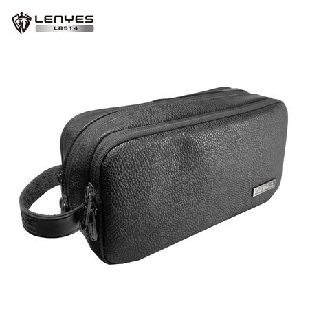 LENYES flexible and durable SBS zipper large capacity storage Genuine leather handbag