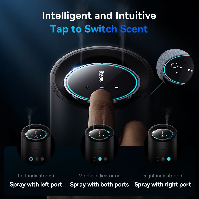 موزع الروائح العطرية للسيارة باسيوس مزود بحامل أكواب ثنائي المنفذ