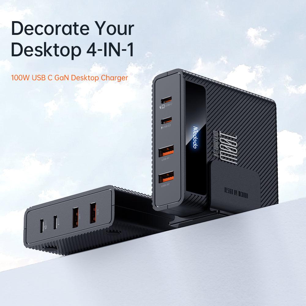 Mcdodo 100W PD Fast Charger with Type C Cable Quick Charging - Black Mcdodo 100W PD Fast Charger with Type C Cable Quick Charging - Black
