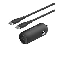 شاحن سيارة Belkin بقدرة 30 واط بمنفذ USB-C مع كابل USB-C إلى Lightning ‏CCA004bt1MBK-B5