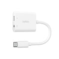محول Belkin للصوت 3.5 مم والشحن عبر USB-C ‏NPA004btBK / NPA004btWH - أبيض