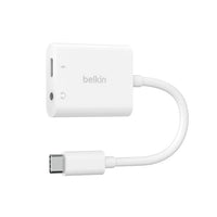محول Belkin للصوت 3.5 مم والشحن عبر USB-C ‏NPA004btBK / NPA004btWH - أبيض