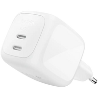 شاحن حائط Belkin BoostCharge Pro ثنائي المنافذ USB-C بتقنية GaN بقدرة 67 واط WCH020kq